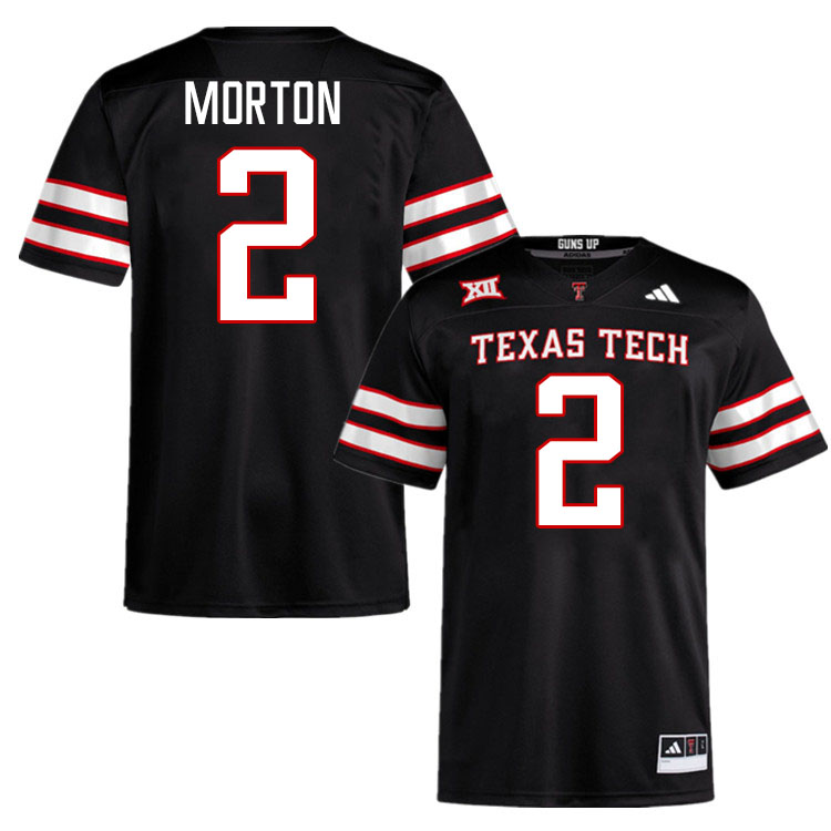 #2 Behren Morton Texas Tech Red Raiders Jerseys College Football Uniforms Stitched-Black